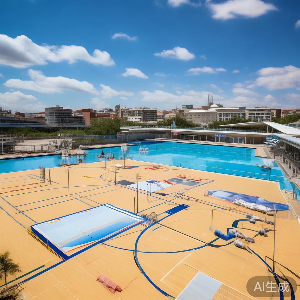 海德体育中心位于市中心交通便利地段，占地面积广泛，